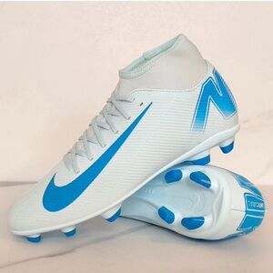 Nike White and Blue Soccer Cleats